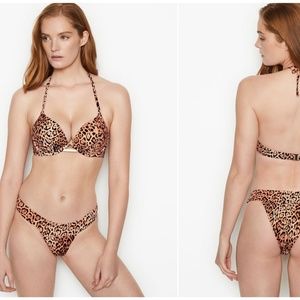 VICTORIA'S SECRET Swim Pelosa Brazilian Leopard Swim Bottom NWT S HTF